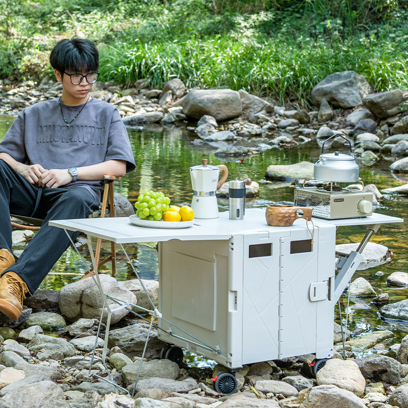 Outdoor Camping Trolley - Foldable Outdoor Camping Picnic Trolley Portable