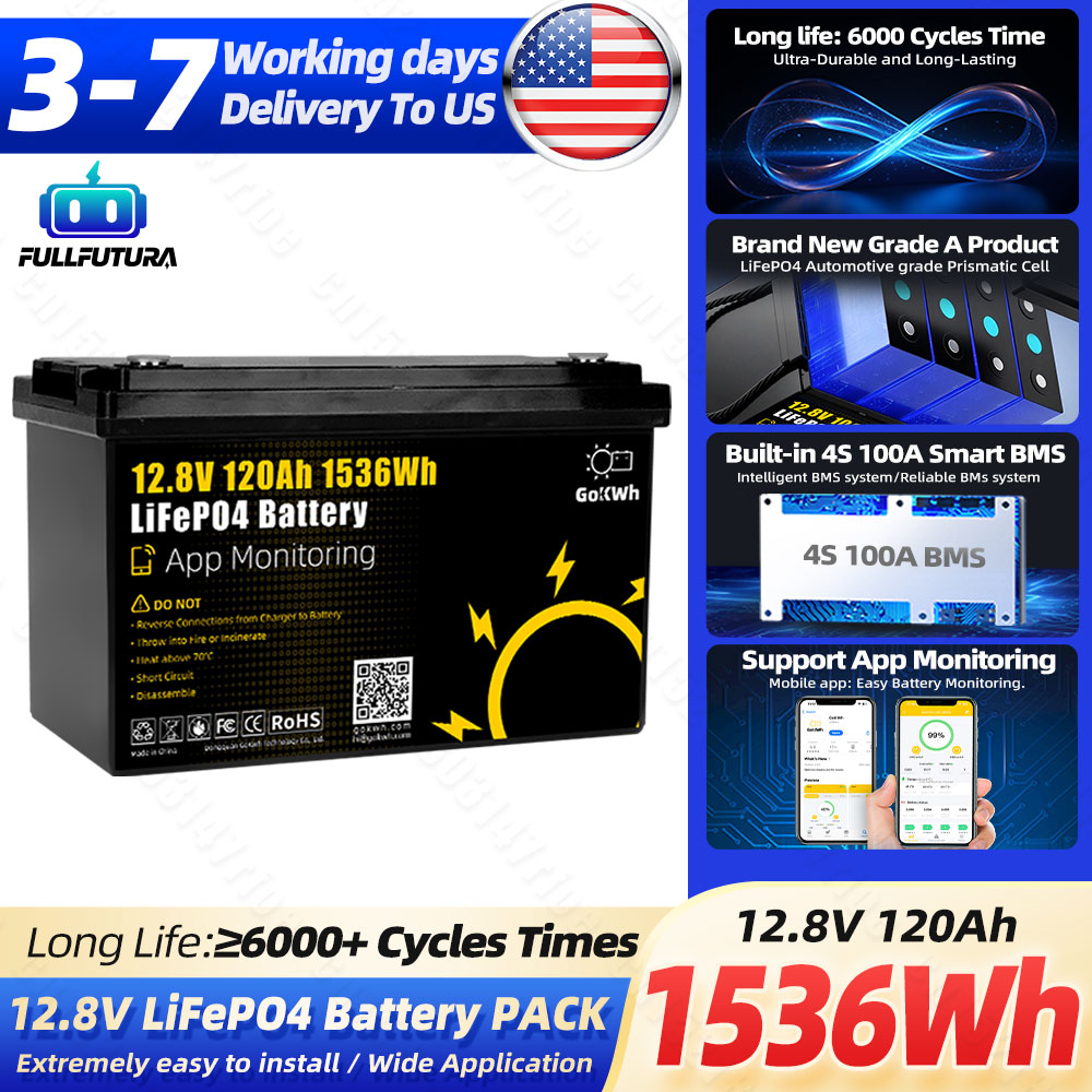 6000+ Cycles 12V 120Ah Lifepo4 - Outdoor Camping Usa recension och pris