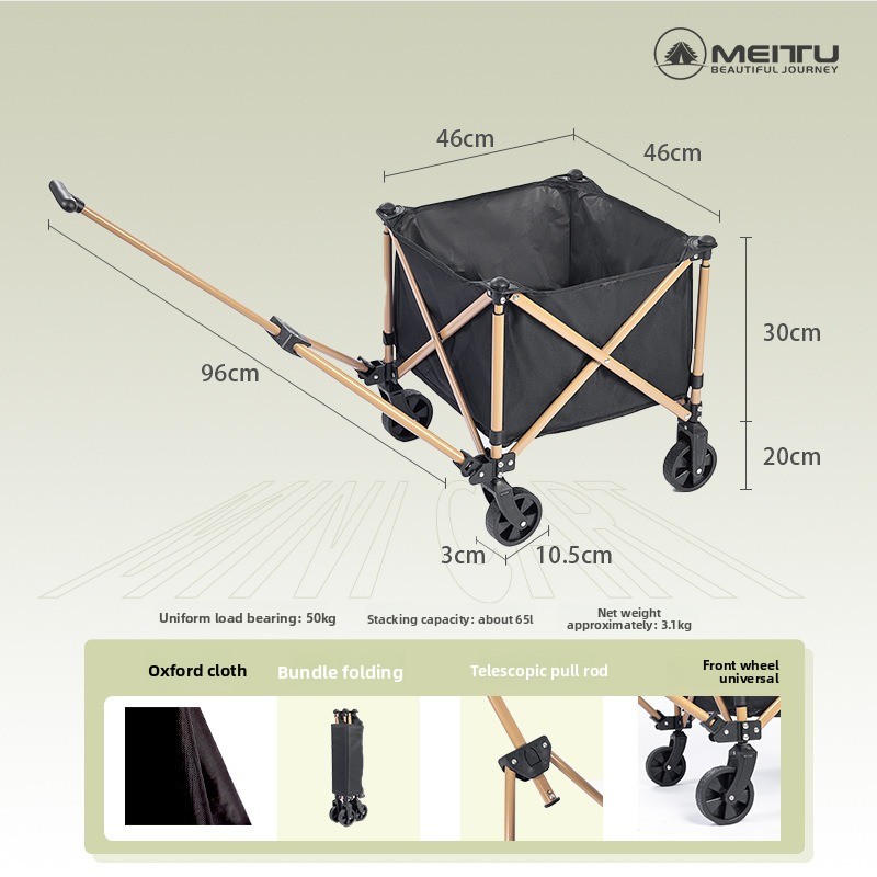 Outdoor Folding Wagon Portable - Outdoor Camping Trolley recension och pris