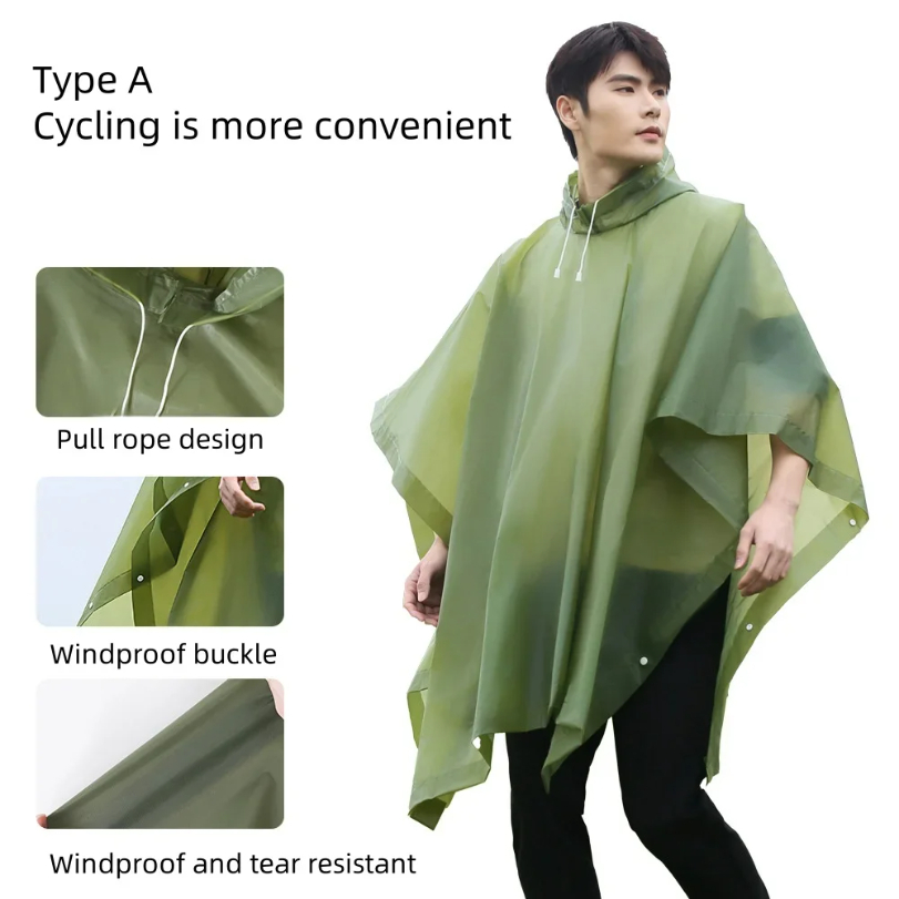 Reusable Raincoat with Drawstr - Camping Rain Poncho recension och pris