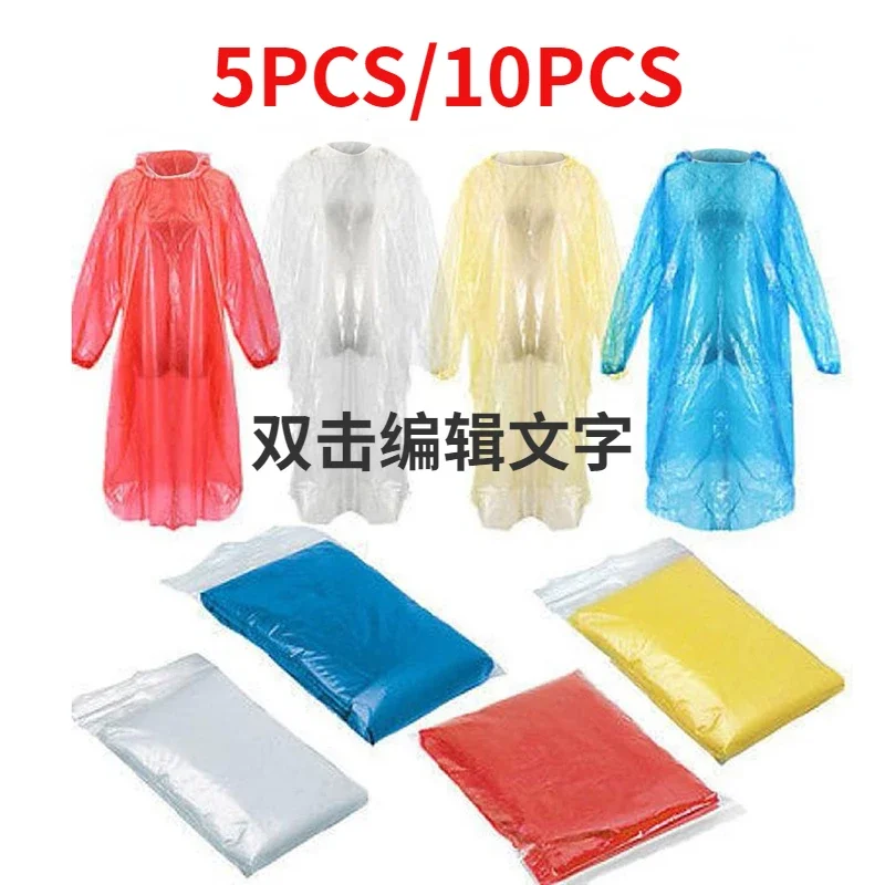 5/10PC Disposable Raincoat Adu - Camping Rain Poncho recension och pris