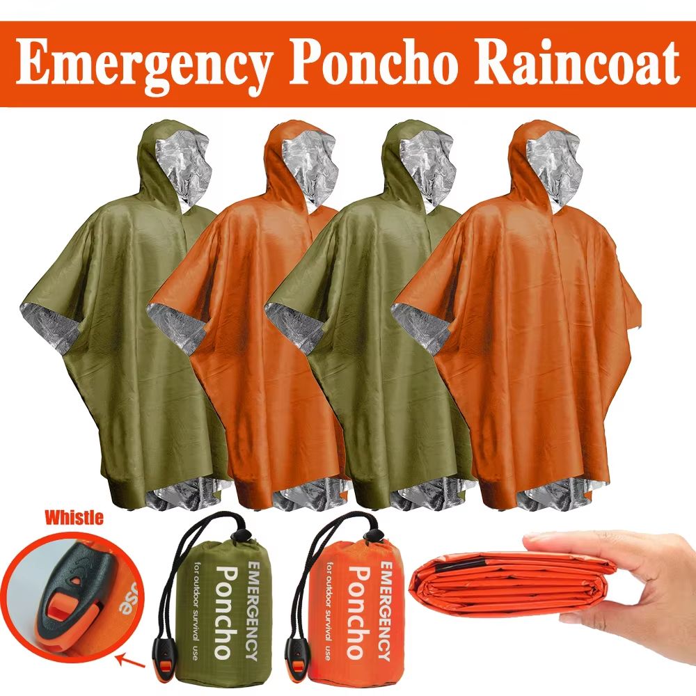 Emergency Rain Poncho Thermal  - Camping Rain Poncho recension och pris